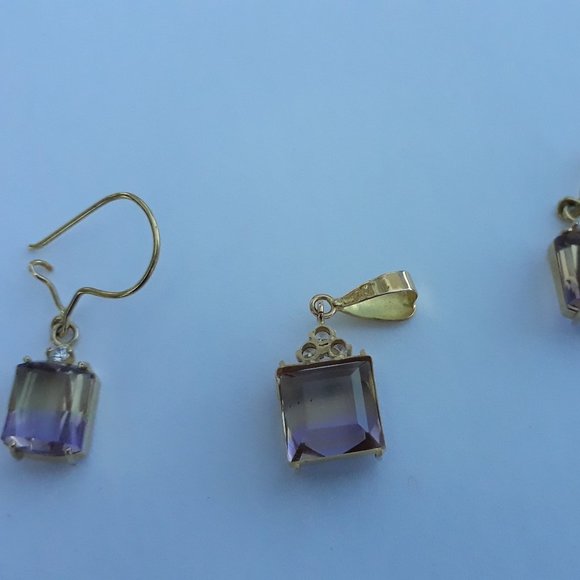 La Bolivianita (Ametrine) Earrings & Pendant Set - Picture 3 of 12